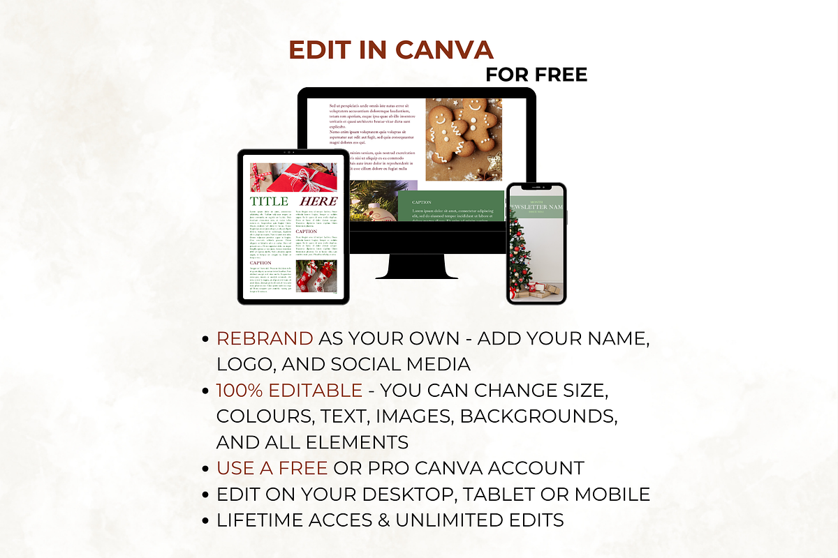 Xmas Newsletter Template for Canva, a Marketing Template by Digital By Nikoleta (Photo 9 of 10)