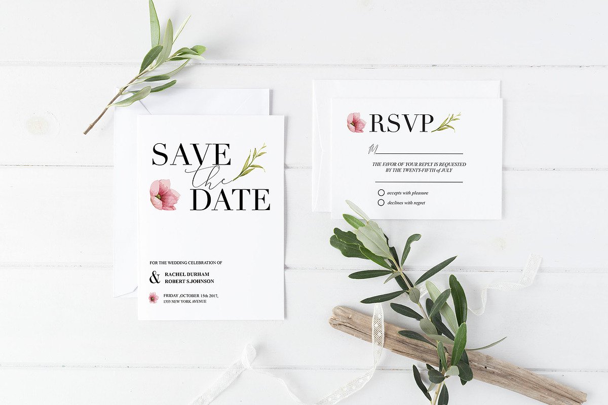 Chic save the date & RSVP templates, an Invitation Template by Chic templates (Photo 1 of 4)