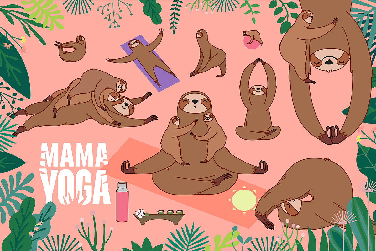 Mama Yoga, an Animal Illustration by Alena (Photo 2 of 8)