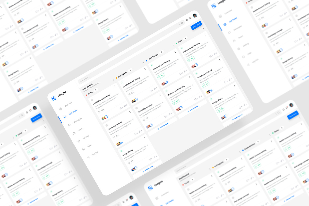 Tasks Manager Dashboard UI Kit Figma, an UI Kit Template by iDoodle Studio