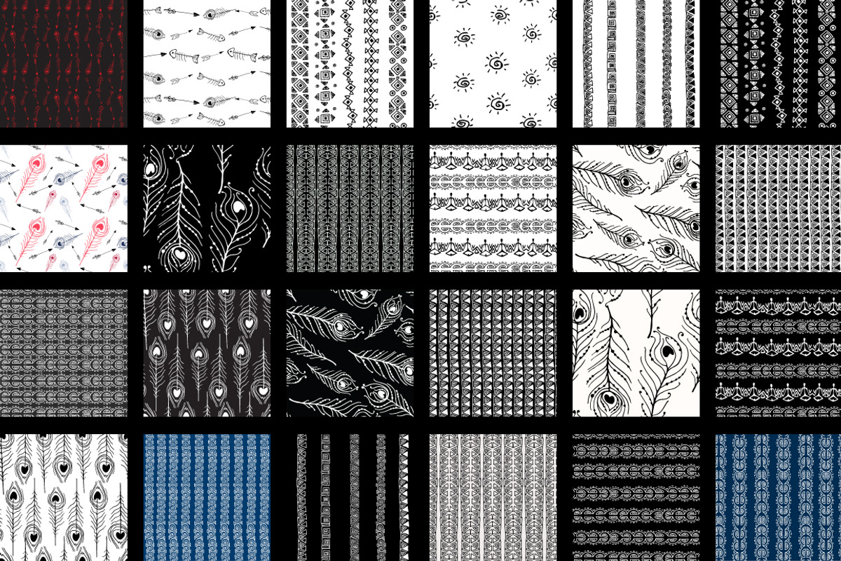 Hand-Drawn Ethnic Seamless Patterns, a Pattern Graphic by Maria Zebroff (Photo 2 of 5)