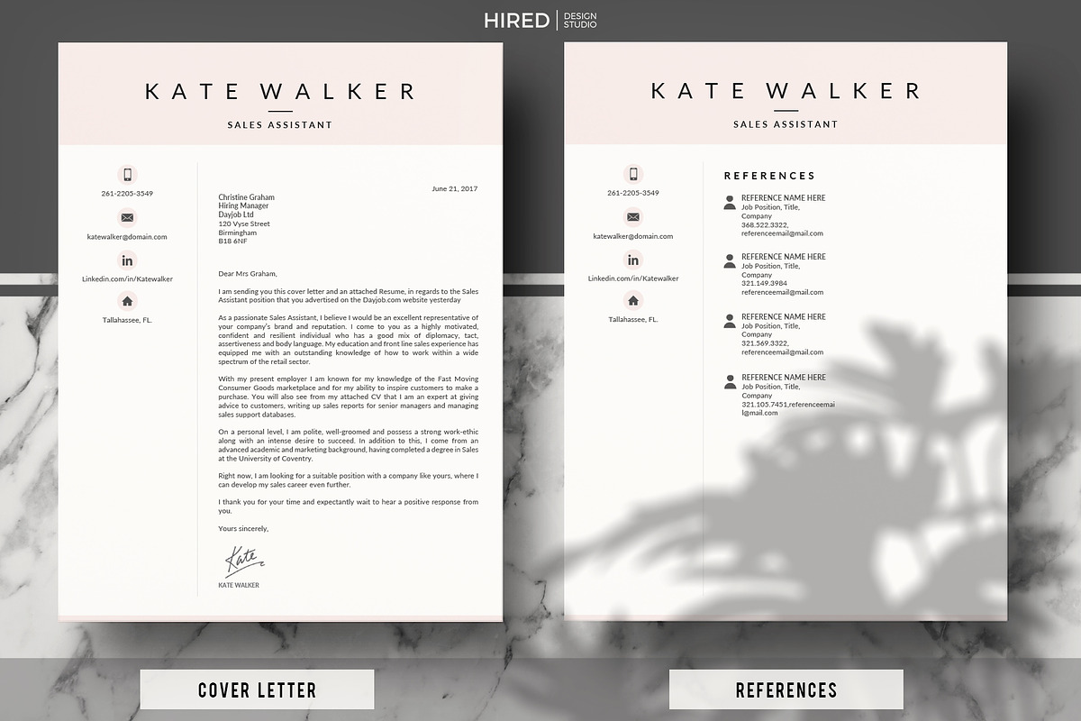 Sales Resume + Cover Letter format, a Resume Template by HIRED Design Studio (Photo 4 of 11)
