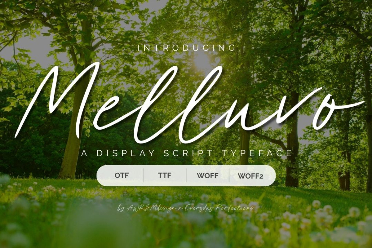 Melluvo | A Script Handwriting Font, a Script Font by Everyday Perfection (Photo 1 of 5)