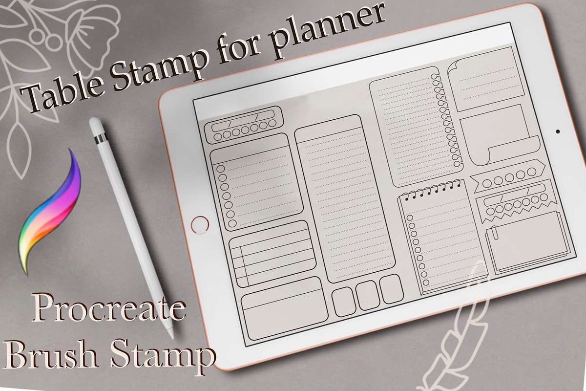 Build Design Digital Planner Template Brush Stamp Procreate