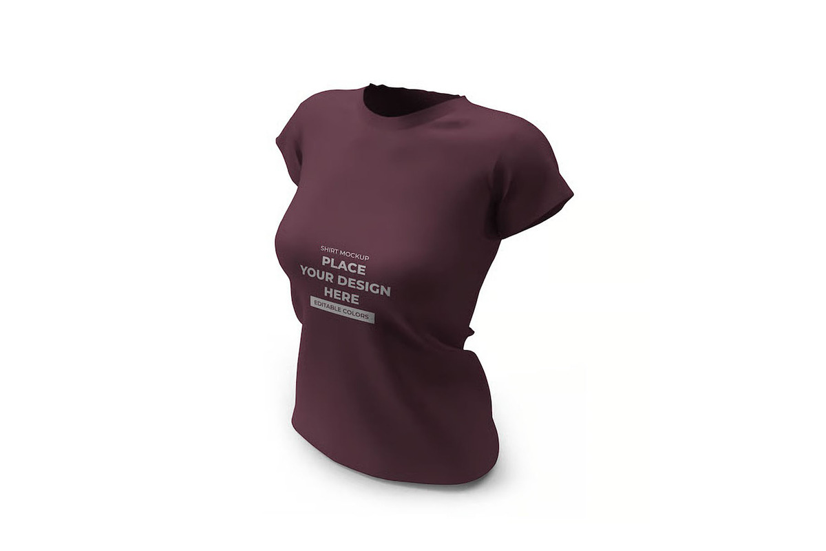 Woman Shirt Mockup Template Set, a Shirt Mockup by DesignRushMarket (Photo 8 of 11)