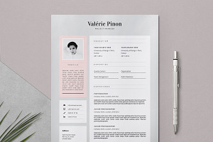 Resume Template 3 page / Valérie