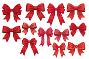Red Textured Bows Mega Bundle, a Decorative Illustration by Stellalunarts (Thumbnail 17 of 23)