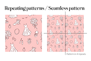 Wedding Hand drawn Pattern Set, a Pattern Graphic by CreativeChristiana (Thumbnail 3 of 7)