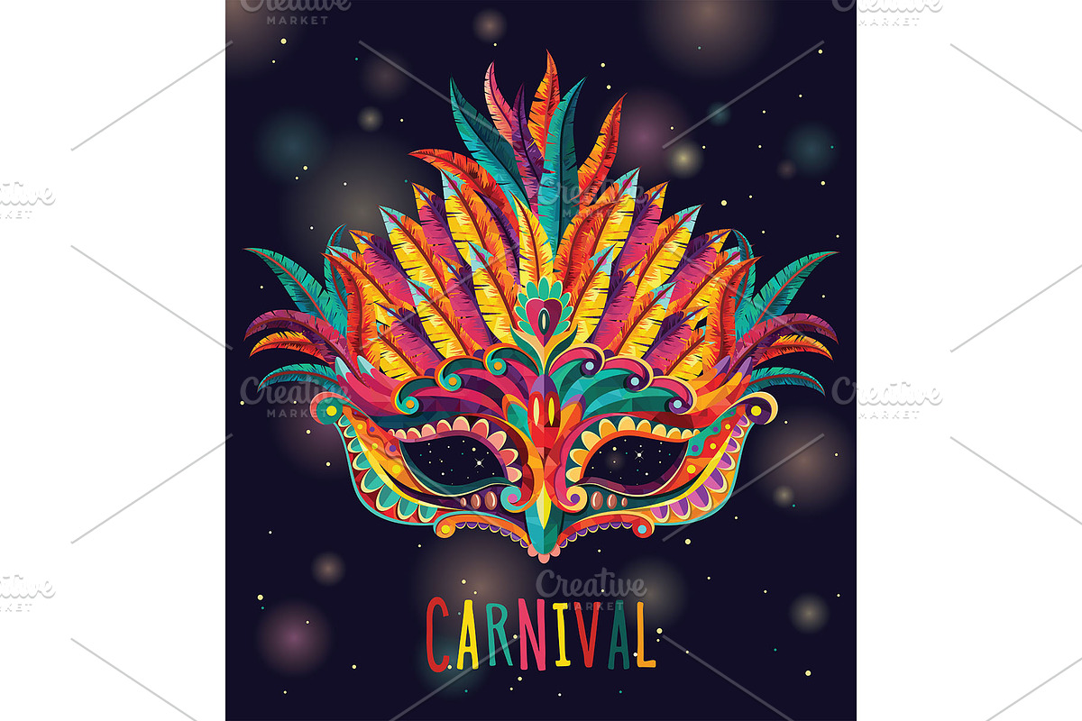 Carnival Masks vector set, a Decorative Illustration by LisaKolbasa (Photo 8 of 15)