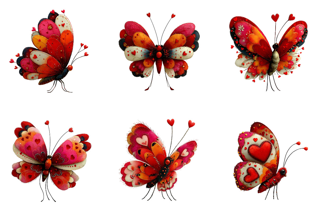 watercolour valentines-day butterfly, an Illustration by CreationArt (Photo 2 of 7)