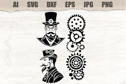 Stencil Steampunk Man