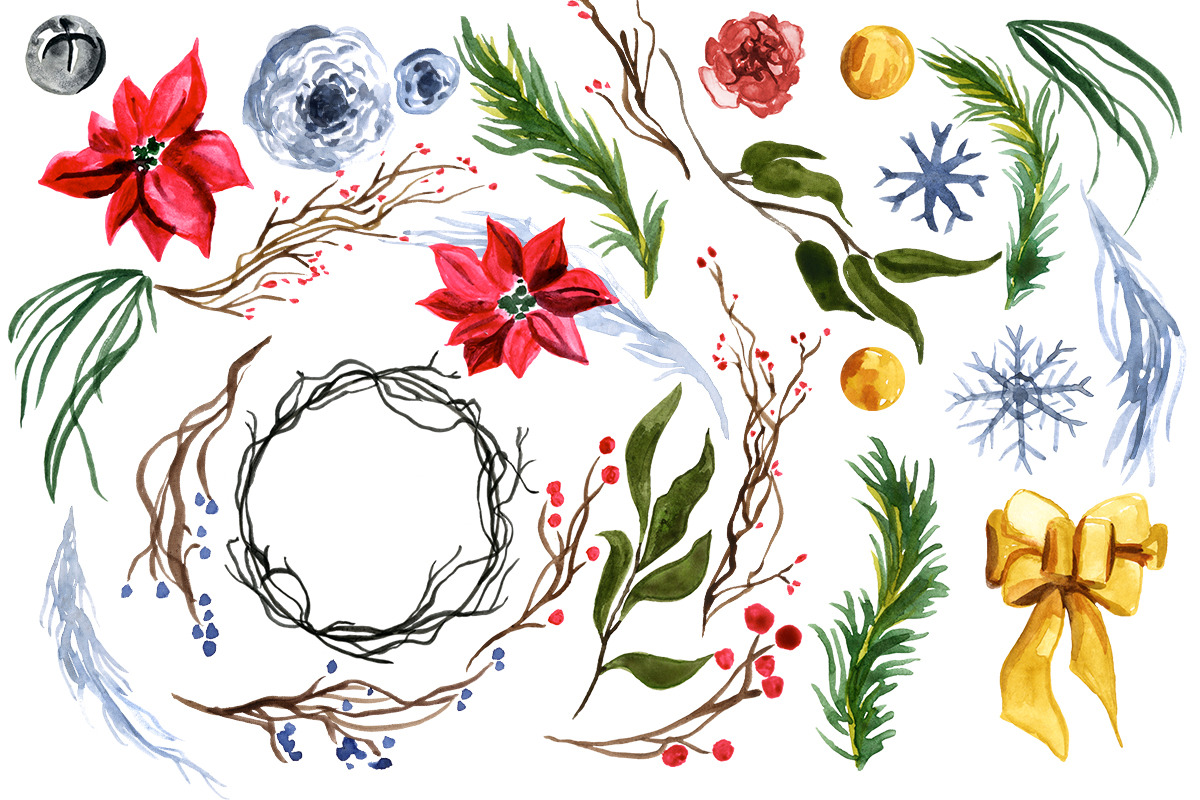 Create Your Own Winter Floral Wreath, an Illustration by Digital Press Creation (Photo 2 of 3)