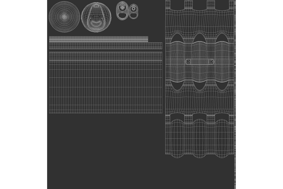 Black Six 330ml Can Pack 3D Model, an Object 3D Model by rebrandy (Photo 6 of 9)