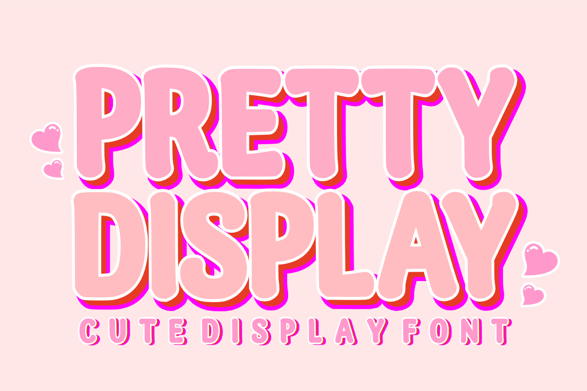 Pretty Display – Sweet & Cute Font, a Sans Serif Font by KiddoGlyphs Studio (Photo 1 of 4)