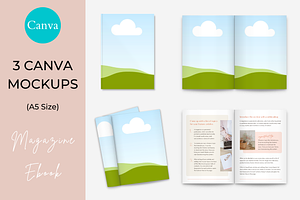Magazine Book Mockups A5 Size