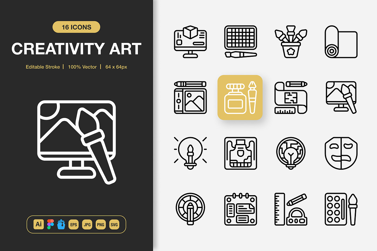 Creativity Art Icons, an Icon by Spacepixel Creative