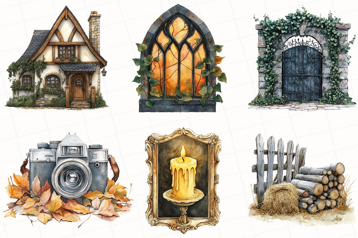 Watercolor Fall Sublimation Clipart, an Illustration by OK Design (Photo 2 of 5)