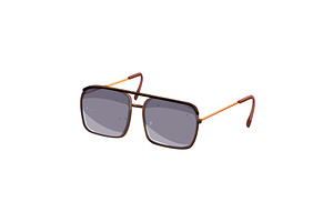 Cool Sunglasses Men Cartoon Vector