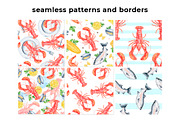 Seafood Watercolor Clipart, a Food Illustration by Eves_Aquadreams (Thumbnail 9 of 12)