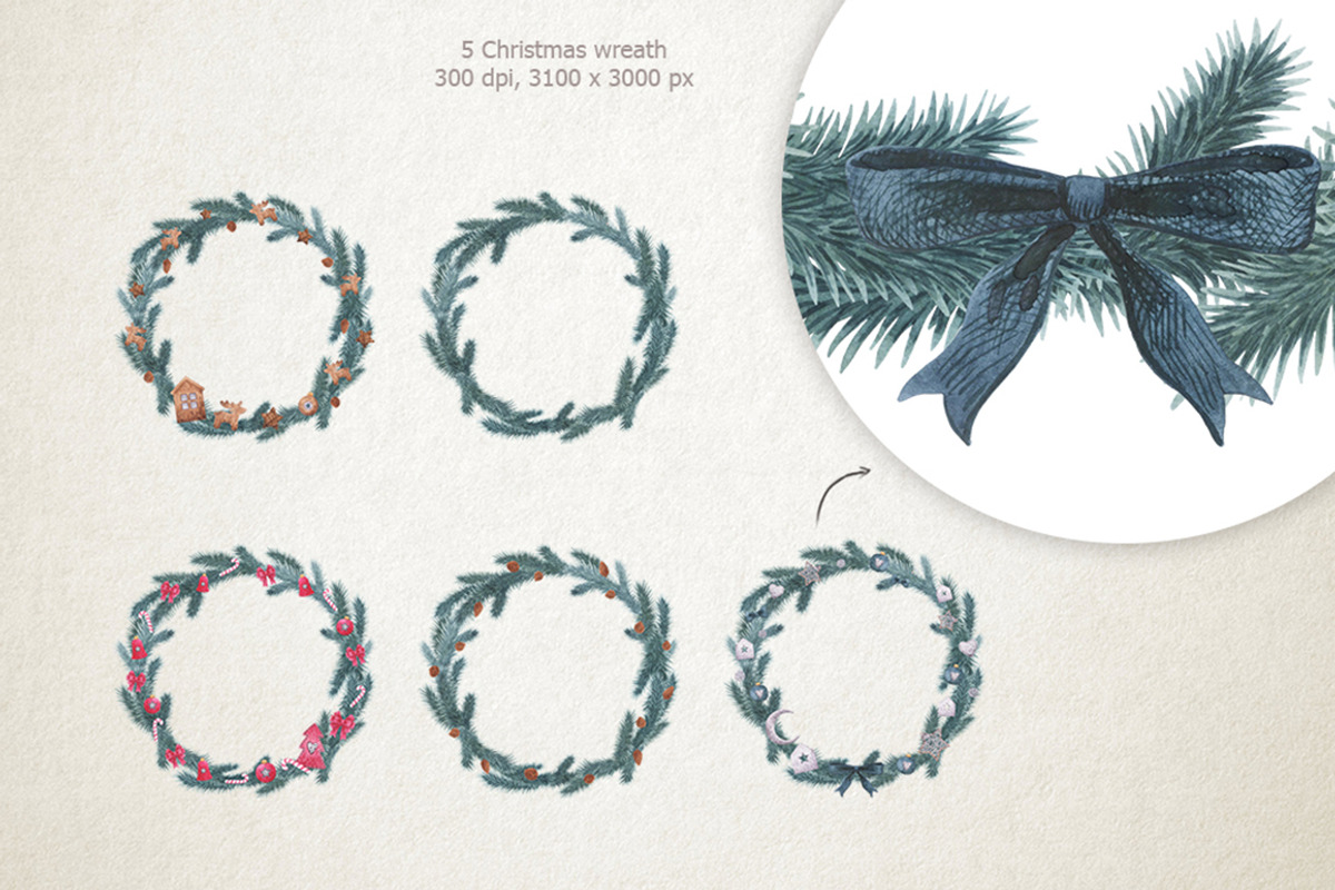 Christmas frame clipart, a Decorative Illustration by CreativeByLu (Photo 2 of 5)