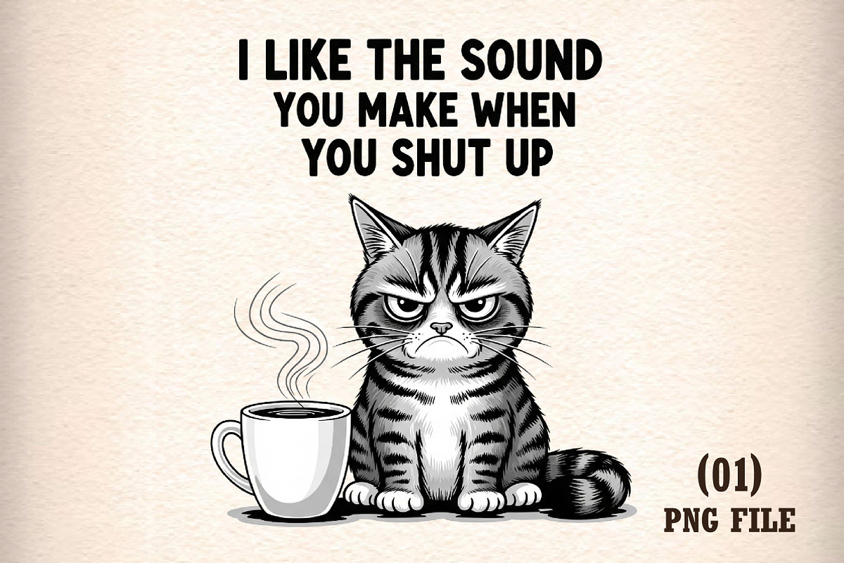 Funny Sarcastic Cat Sublimation, an Illustration by DreamArtGraphic (Photo 1 of 5)