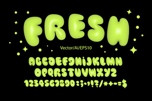 Fresh Green 3D Balloon Alphabet Set, an Object Graphic by Idressart