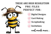 Quirky Funny Bee Clipart, an Illustration by OK Design (Thumbnail 6 of 6)