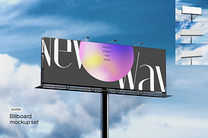 Billboard Mockup Set Wide ST03, an Advertising Mockup by Croma Studio