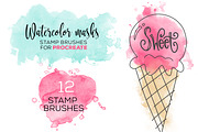 Procreate Watercolor Brush Stamps, a Brush Add-On by Studio Kitsch (Thumbnail 4 of 9)