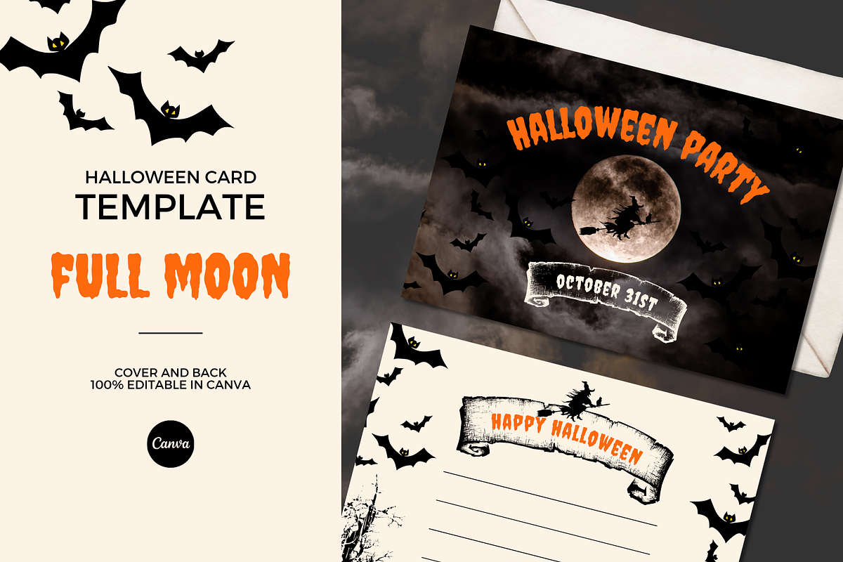Halloween GREETING CARD template, a Card Template by The Little Lily Studio (Photo 1 of 5)