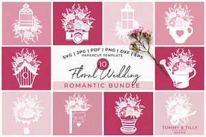 Romantic Floral Bundle - Overlay SVG