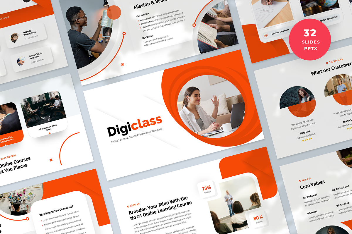 Online Learning Course Template, a Presentation Template by Flat Icons (Photo 1 of 5)
