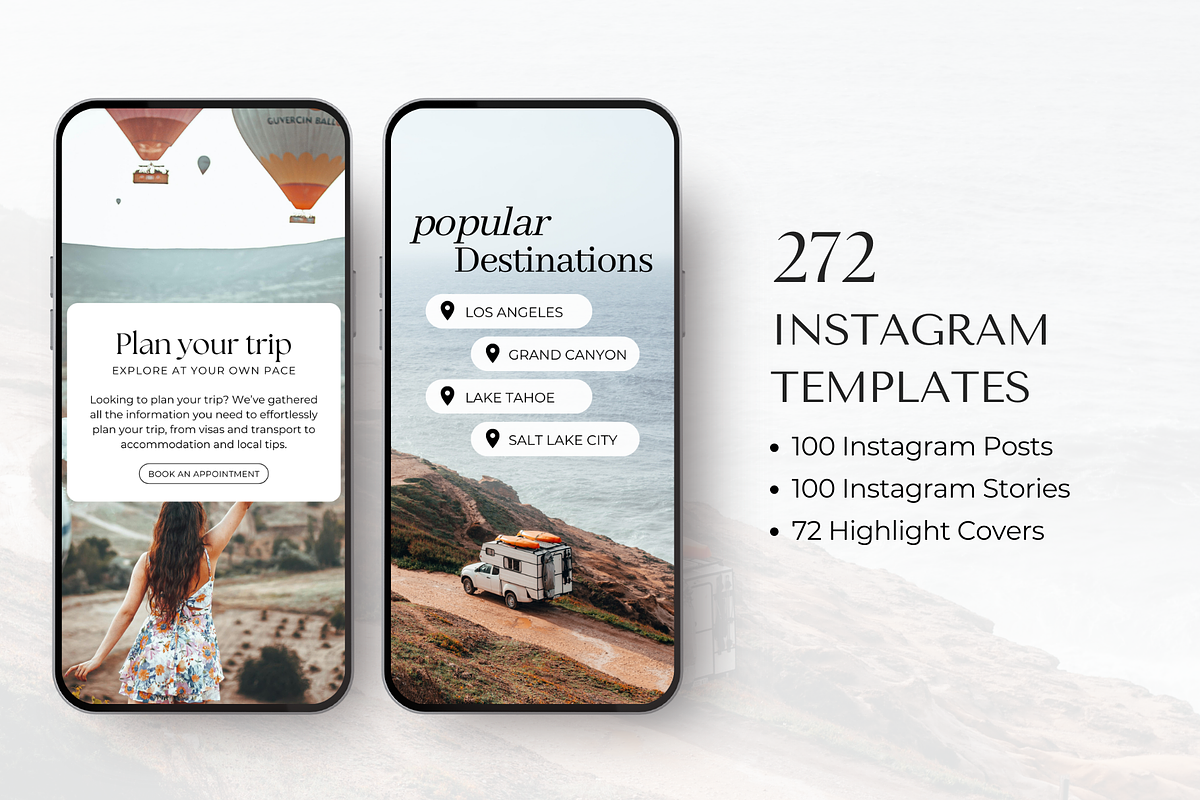 Travel Instagram Post Templates, a Social Media Template by ShopRShop (Photo 2 of 11)