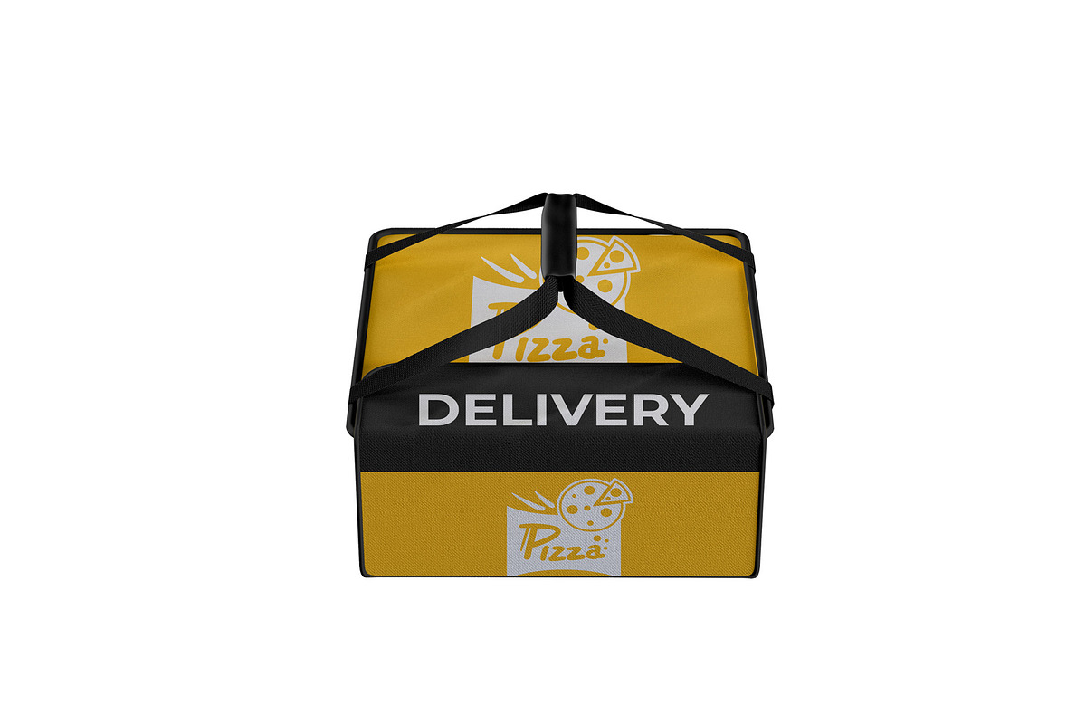 Pizza delivery by courier MockUp, a Merchandise Mockup by PSD Market (Photo 16 of 16)