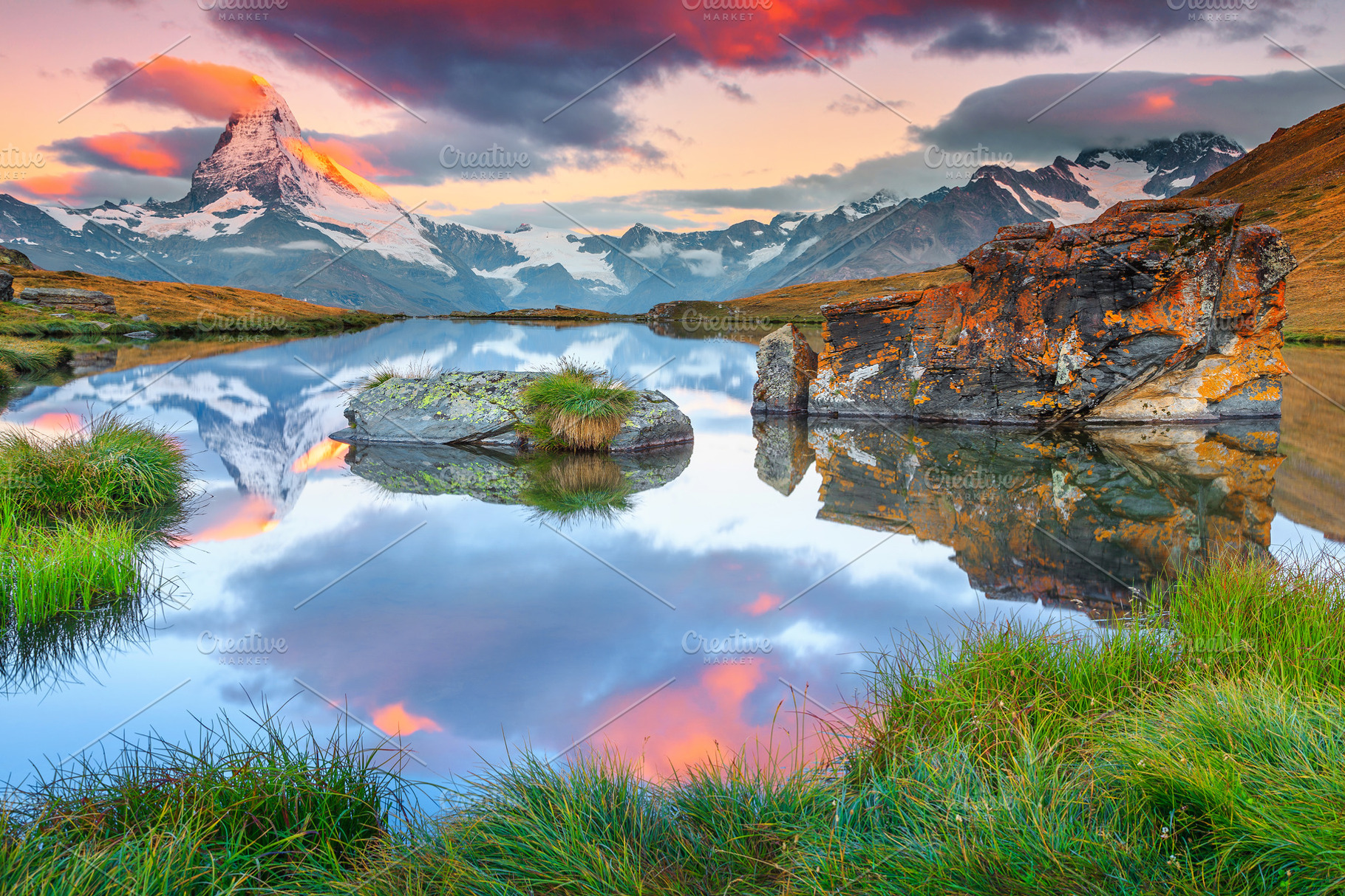 Spectacular sunrise with Matterhorn, a Nature Photo by Alpine Dreams