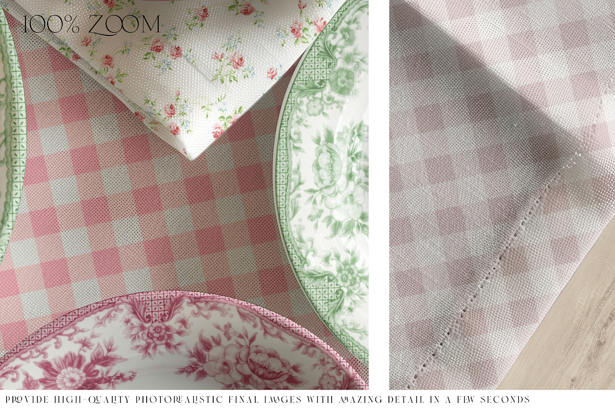2 Types of Plates Tablecloth Napkin, a Household Mockup by mock-ups (Photo 9 of 11)