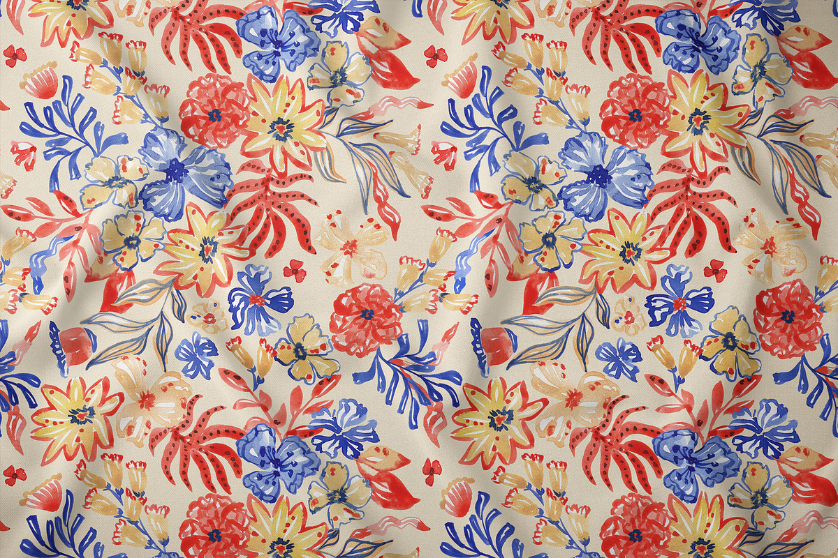 Folk Floral Ornamental Pattern, a Pattern Graphic by SirenaArt (Photo 5 of 16)