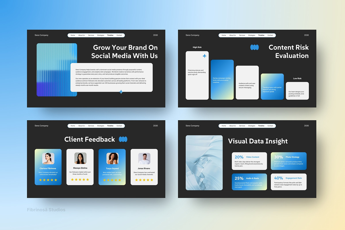Data-Driven Social Media Agency, a Presentation Template by FIBRINOSÄ (Photo 6 of 7)