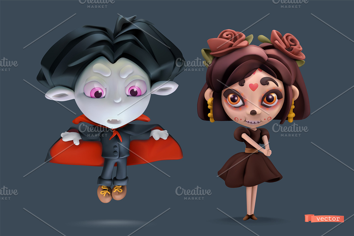 Halloween set, ghost, monster, witch, an Icon by Allevinatis Studio (Photo 3 of 3)