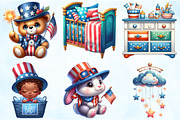 4th of July Baby Nursery Clipart, an Illustration by Craft Nest (Thumbnail 2 of 9)