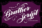 Brather Script, a Script Font by Mister Chek (Thumbnail 1 of 3)