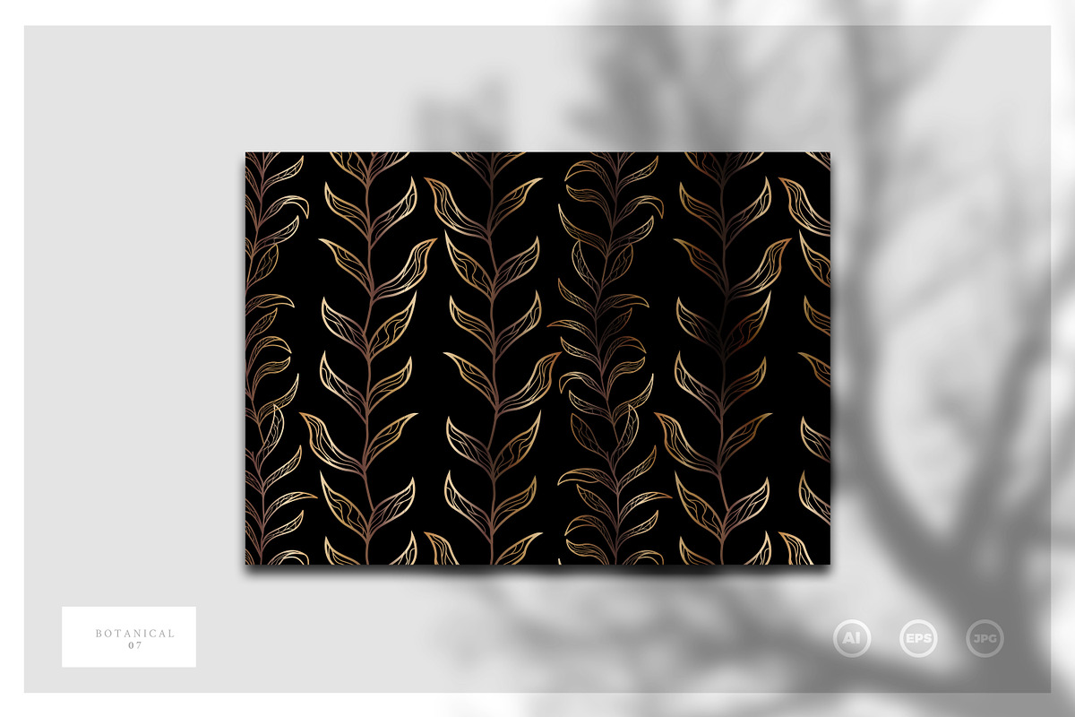 WOW Golden Botanical Patterns, a Pattern Graphic by AndrewPixel (Photo 5 of 7)