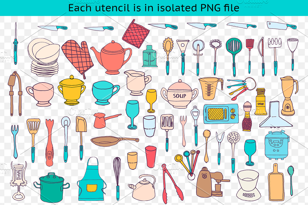 Kitchen accessories collection, an Object Graphic by Karina.sketch (Photo 3 of 5)