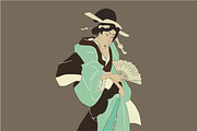 Ancient Japan Edo Geisha & Samurai, a Person Illustration by Bychovsky design (Thumbnail 6 of 7)