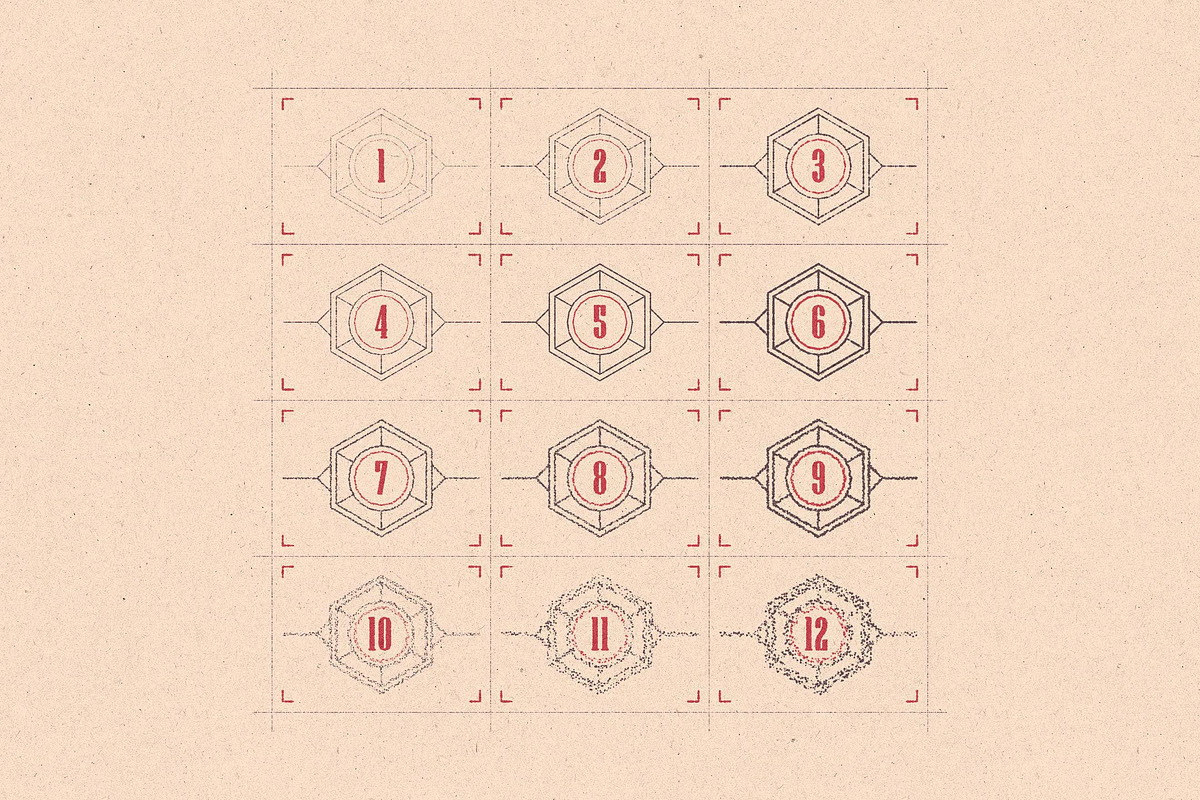 12 Vintage Outline Brushes, a Brush Add-On by 2DFUNS (Photo 2 of 3)
