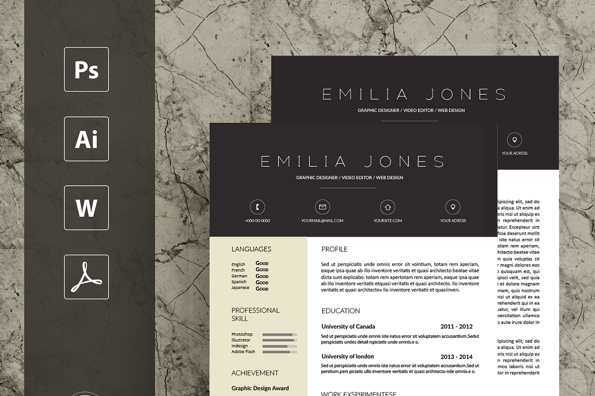 Professional Resume Template / CV te, a Resume Template by MH Design Template (Photo 3 of 4)