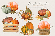 Pumpkin harvest - autumn clipart, an Illustration by Vasmila (Thumbnail 3 of 15)