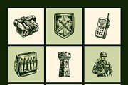 Vintage Military Art Set, an Object Illustration by Prosymbols (Thumbnail 7 of 10)
