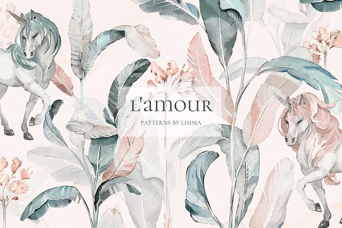 Fantasy Pattern with tropical leaves, a Pattern Graphic by Lisima (Photo 1 of 12)