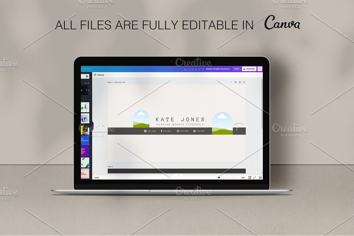 YouTube Channel Branding Kit | Canva, a Social Media Template by Templates Boutique (Photo 6 of 7)